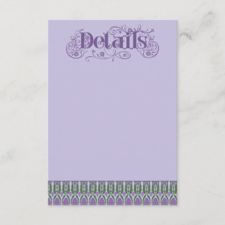 Art Nouveau Elegant Lilac Thistle Border Vertical Informatiekaartje