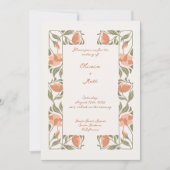 Art Nouveau Elegante Bloemen Trouwscript Kaart (Voorkant)