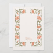 Art Nouveau Elegante Bloemen Trouwscript Kaart (Achterkant)