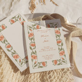 Art Nouveau Elegante Bloemen Trouwscript Kaart