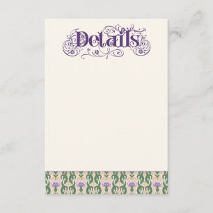 Art Nouveau Elegante Distel Lichtgeel Informatiekaartje