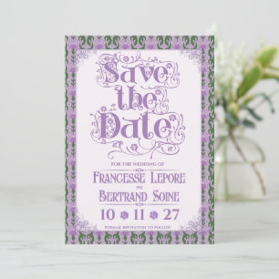Art Nouveau Elegante Distel Sering Save The Date