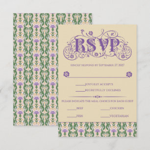 Art Nouveau Elegante Distel Vintage Geel RSVP Kaartje