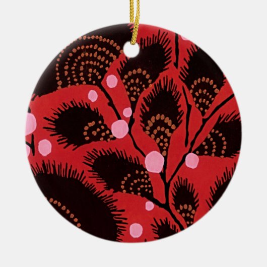 Art Nouveau Elegantie: bloemmotief Keramisch Ornament (Voorkant)