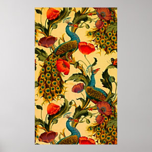 Art Nouveau Elegantie: Sidewall, The Peacock, 1896 Poster