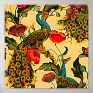 Art Nouveau Elegantie: Sidewall, The Peacock, 1896 Poster