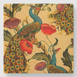 Art Nouveau Elegantie: Sidewall, The Peacock, 1896 Stenen Onderzetter