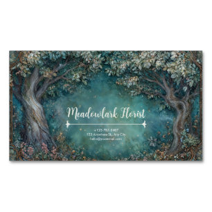 Art Nouveau Enchanted Forest Magnetisch Visitekaartje