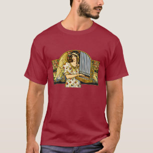 Art Nouveau Engel Orgel Speler Vintage Muziek T-shirt