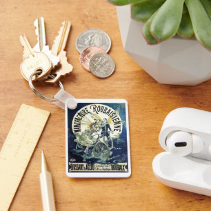 Art Nouveau Fairies, Pierrot Bicycle Moon Sleutelhanger