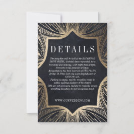 Art Nouveau faux goud DETAILS inlegkaart RSVP Kaartje
