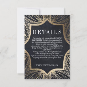 Art Nouveau faux goud DETAILS inlegkaart RSVP Kaartje