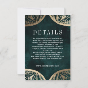 Art Nouveau faux goud DETAILS inlegkaart RSVP Kaartje