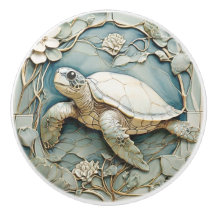 Art Nouveau Faux Relief Ocean Zee Schildpad Links
