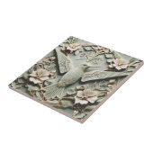 Art Nouveau Faux Relief Right Hummingbird Tegeltje (Zijkant)