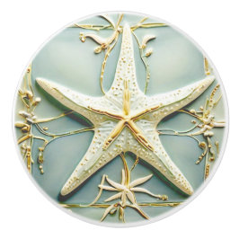 Art Nouveau Faux Relief Starfish Zee Star Beach Keramische Knop