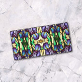 Art Nouveau Faux Vitrail Violet Iris Fleurs