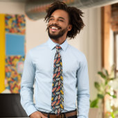 Art Nouveau Feather Bold Marine Mens Cravate