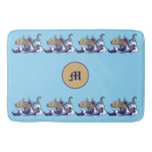 Art Nouveau Fish in Wave Frieze beroemd gemaakt do Badmat (Voorkant)