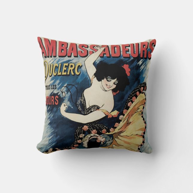  Art Nouveau Flamenco danser, Ambassadeurs Kussen (Voorkant)