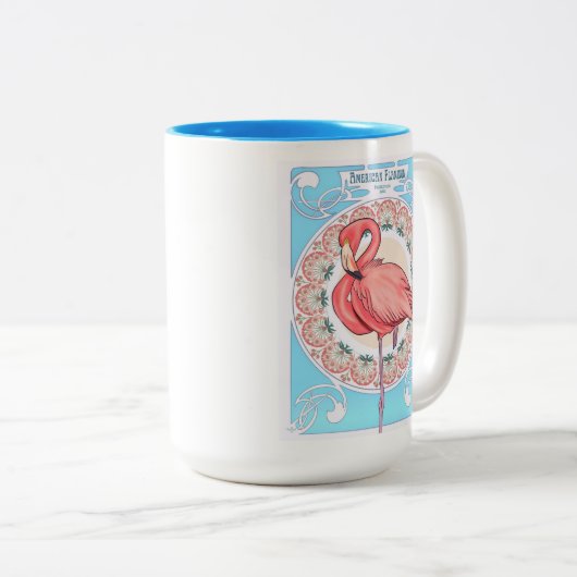 Art Nouveau Flamingo Mok (Voorkant rechts)
