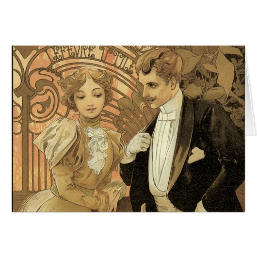  art nouveau flirt koekjes, Alphonse Mucha (Voorkant Horizontaal)