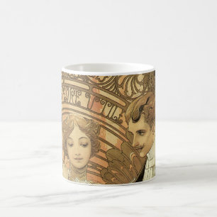  art nouveau flirt koekjes, Alphonse Mucha Koffiemok