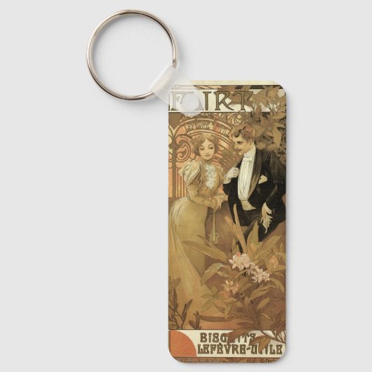 art nouveau flirt koekjes, Alphonse Mucha Sleutelhanger (Voorkant)