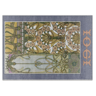 Art nouveau floral alphonse mucha art 1901 snijplank