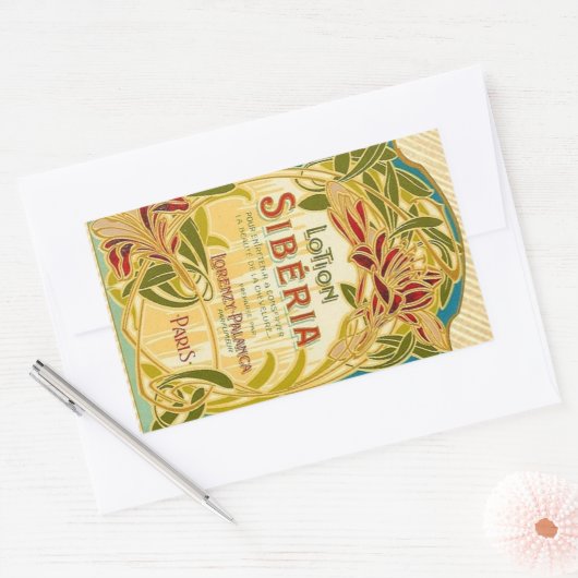 Art nouveau floral beauté lotion Siberia étiquette (Enveloppe)