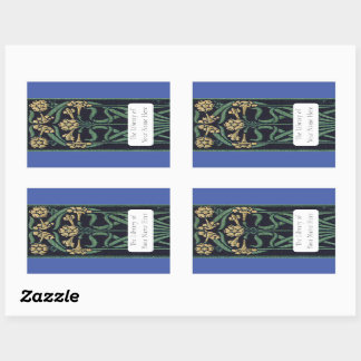 Art Nouveau Floral Bookplate Rechthoekige Sticker