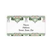 Art Nouveau Floral Border Etiket (Voorkant)