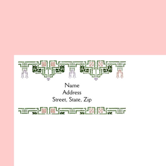 Art Nouveau Floral Border Etiket