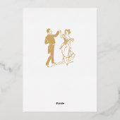 Art Nouveau Floral Border Folie Uitnodiging (Achterkant)