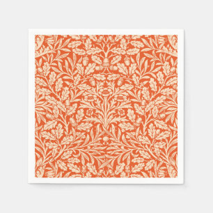 Art Nouveau Floral Damask, Light Mandarin Oranje Servet