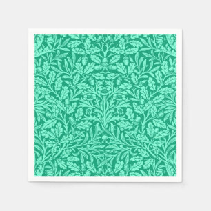 Art Nouveau Floral Damask, Turquoise en Aqua Servet