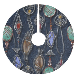 Art Nouveau Floral: Denim Elegance. Kerstboom Rok