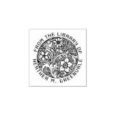 Art Nouveau Floral Design Personalized Bookplate R Rubberstempel (Afrduk)