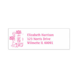 Art Nouveau Floral Initiaal H Zelfinktende Stempel