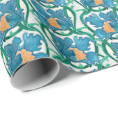 Art Nouveau Floral Majolica Pattern Cadeaupapier (Rol Hoek)