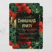 Art Nouveau Floral Modèle Noël Invitation de fête (Devant / Derrière)