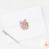 Art Nouveau Floral monogram A Ronde Sticker (Envelop)