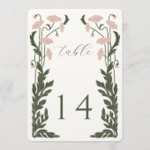 Art Nouveau Floral Numéro de table (Dos)