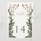 Art Nouveau Floral Numéro de table (Devant)