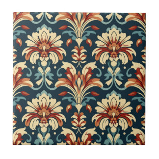 Art Nouveau Floral Pattern Tegeltje
