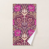 Art Nouveau floral, prune, beige et Deep Purple (Serviette à main)
