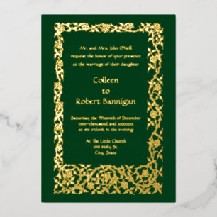 Art Nouveau Floral Vine Border door Walter Crane Folie Uitnodiging