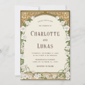 Art Nouveau Floral Vintage Mariage Invitation (Devant)