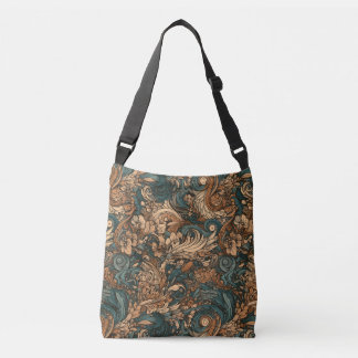 Art Nouveau Floral Weaves Crossbody Tas