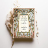 Art Nouveau Floral Wedding Kaart